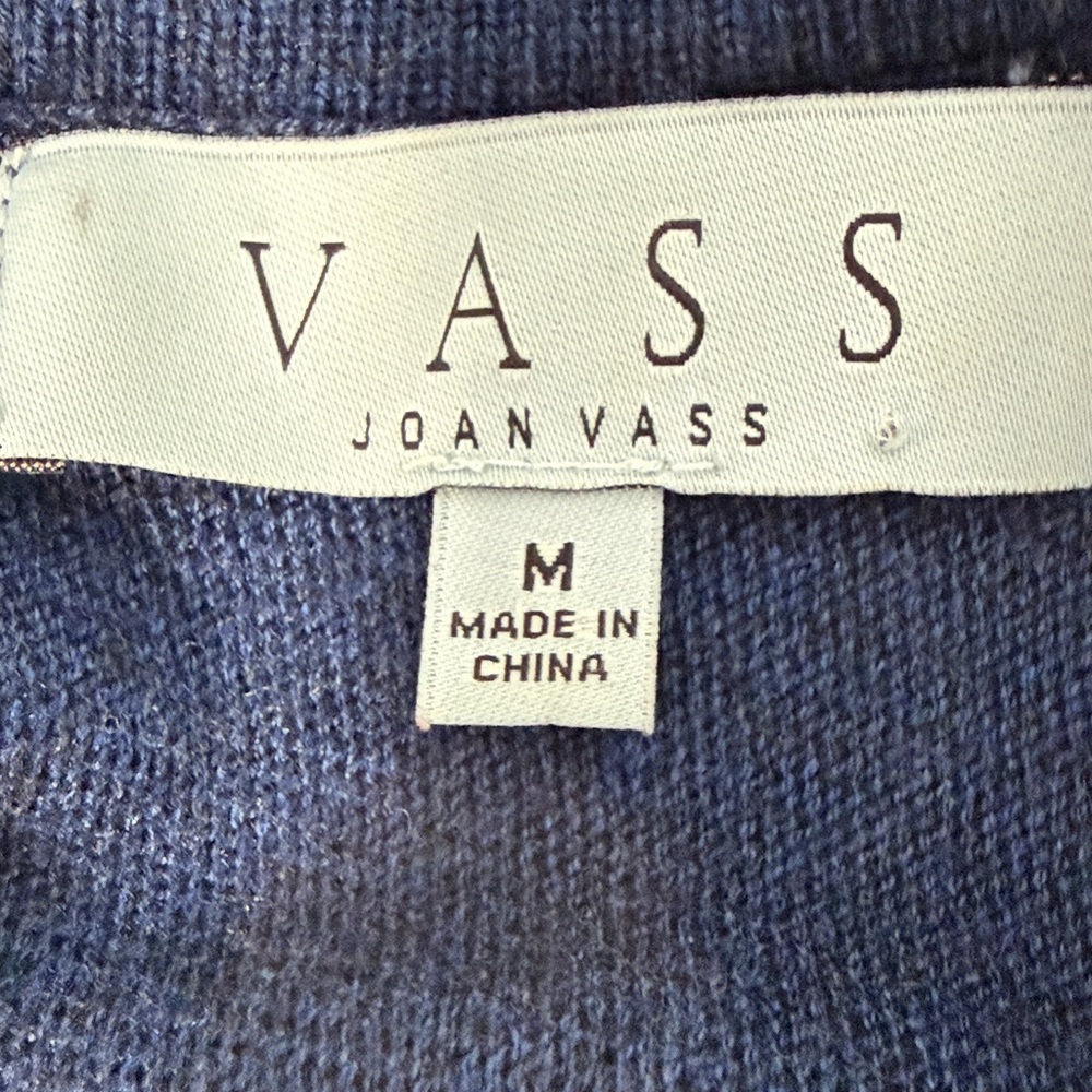 Joan Vass Navy Blue Long Sleeve Tunic Sweater SZM - Picture 3 of 15